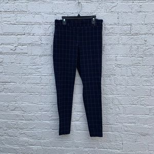 Calvin Klein blue plaid stretchy leggings/pants sz M